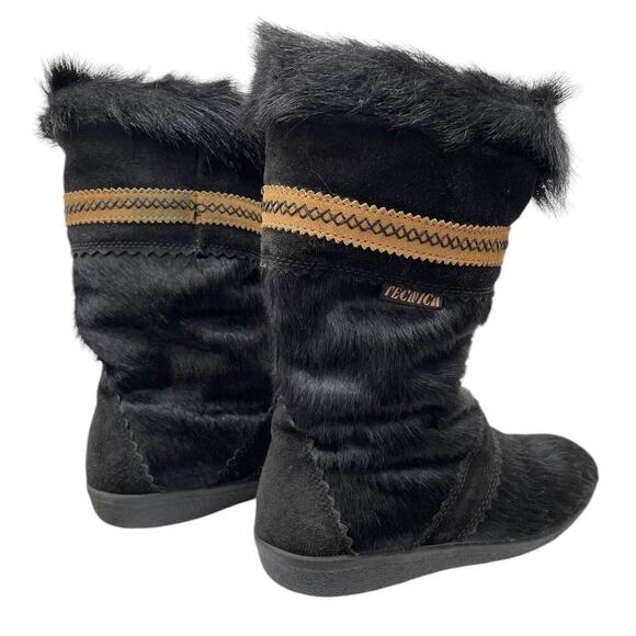 Tecnica Apres Winter Ski Boots Black Pony Hair & Goat Fur Shearling Lining Snow - Picture 4 of 12